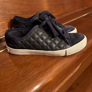 Tory Burch Leather Lace-up Quilted Sneakers